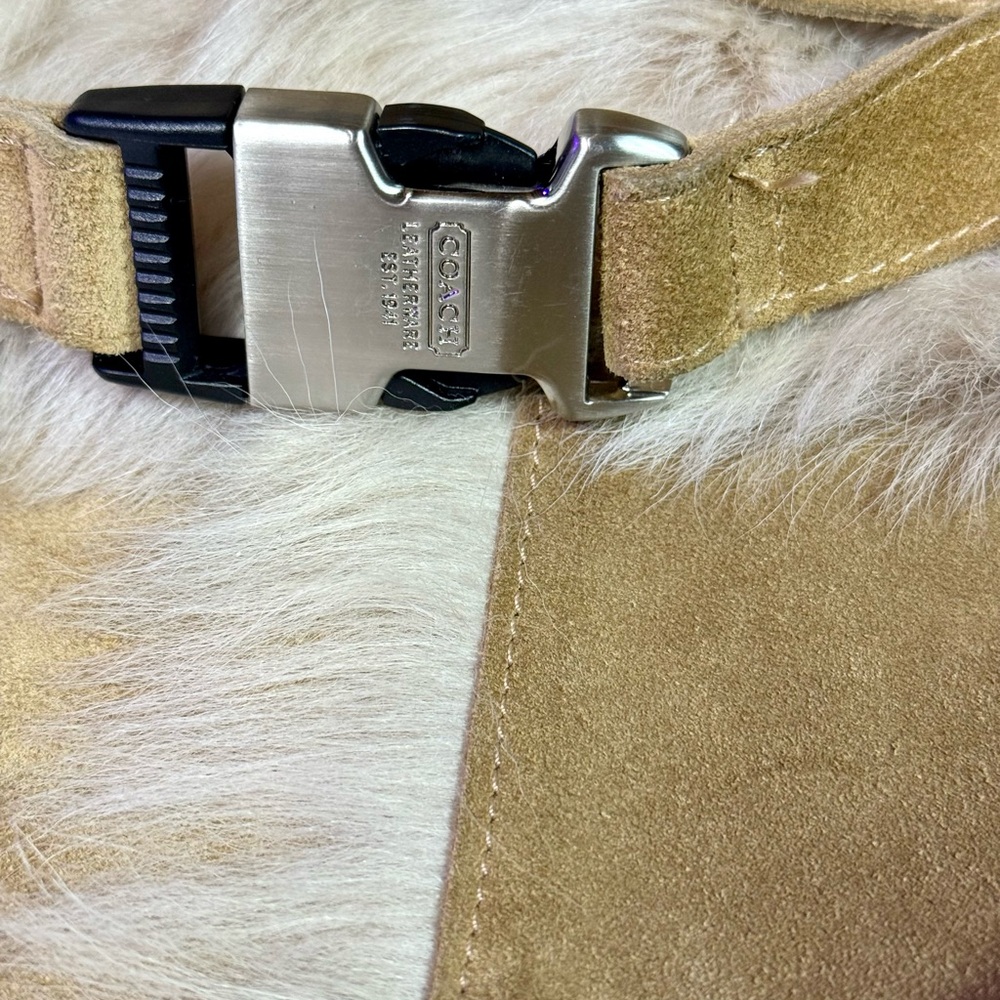 Coach Sharma Suede Wedge Boots with Fur Trim - Picture 2 of 8